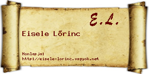 Eisele Lőrinc névjegykártya